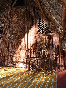 Eingang der oberen Zimmer der Strand Bungalows